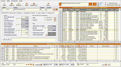 P�gina principal do or�amento (clique para ampliar)