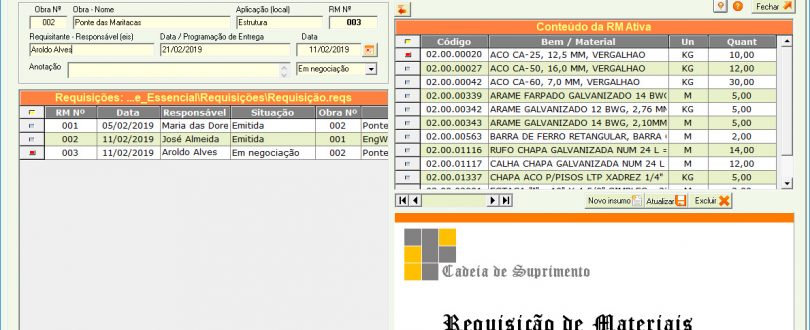 Requisições de Materiais - Ferramentas do Suprimento